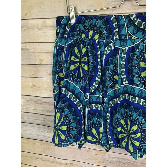 Maurices XL Bubble Style Skirt Green Teal Floral - Picture 3 of 10